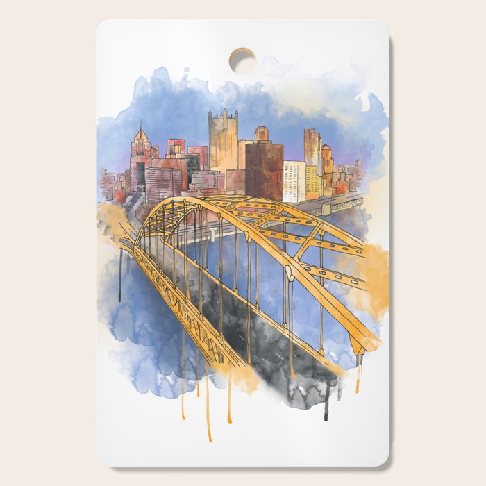 Pittsburgh Fort Pitt and Downtown Cutting Board Gallery Image 1