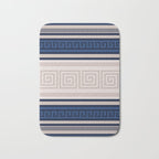 Greek Key - Meander - Blue and Beige Bath Mat Gallery Image 1