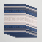 Greek Key - Meander - Blue and Beige Wrapping Paper Gallery Image 3