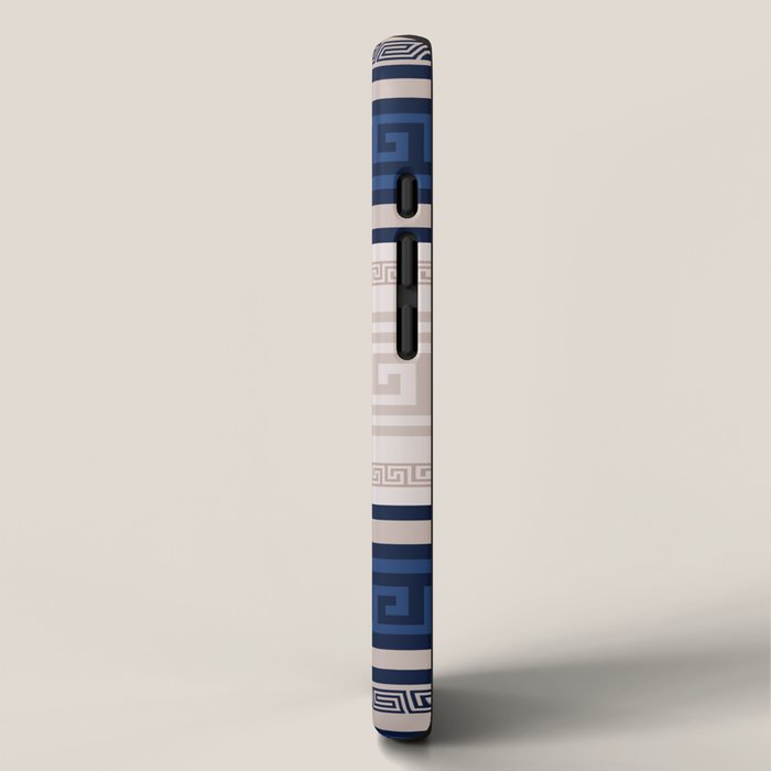 Greek Key - Meander - Blue and Beige iPhone Case Gallery Image 2