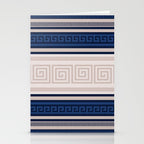 Greek Key - Meander - Blue and Beige Stationery Card Gallery Image 2