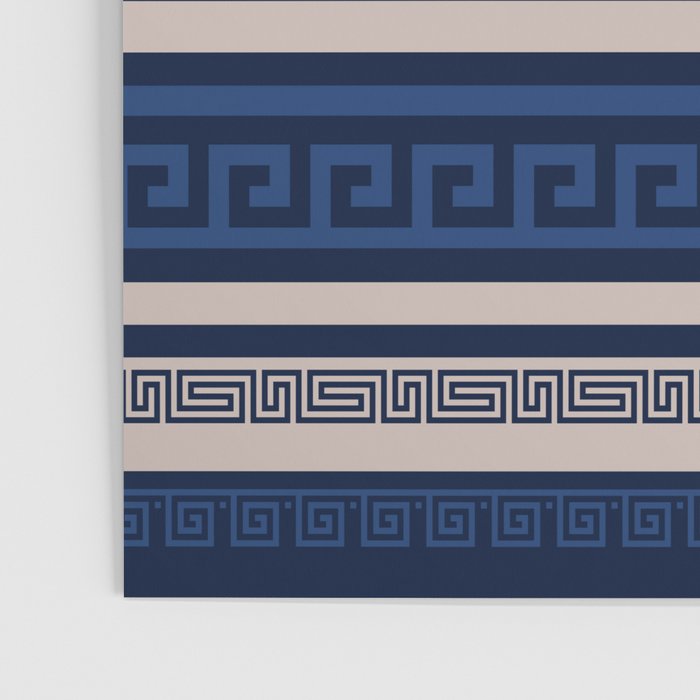 Greek Key - Meander - Blue and Beige Poster Gallery Image 3