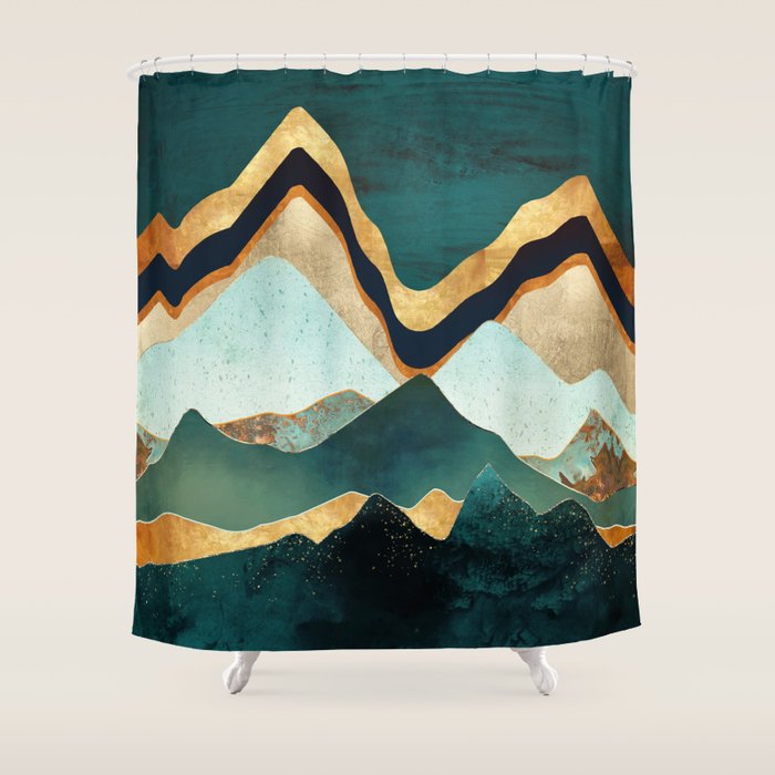 Velvet Copper Mountains Shower Curtain Gallery Image 1
