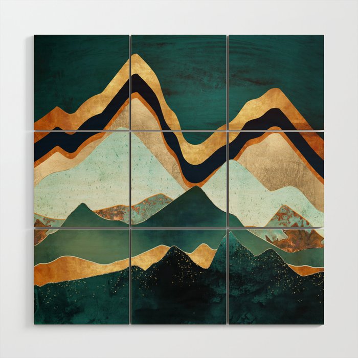 Velvet Copper Mountains Wood Wall Art Gallery Image 1