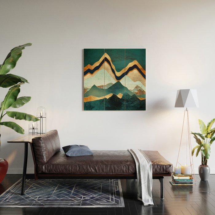 Velvet Copper Mountains Wood Wall Art Gallery Image 2