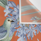 Exotic Wildlife Floral Garden on Orange Wall Tapestry Gallery Image 3