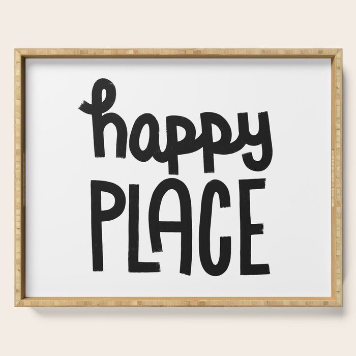 Happy Place x Black and White Serving Tray Gallery Image 1