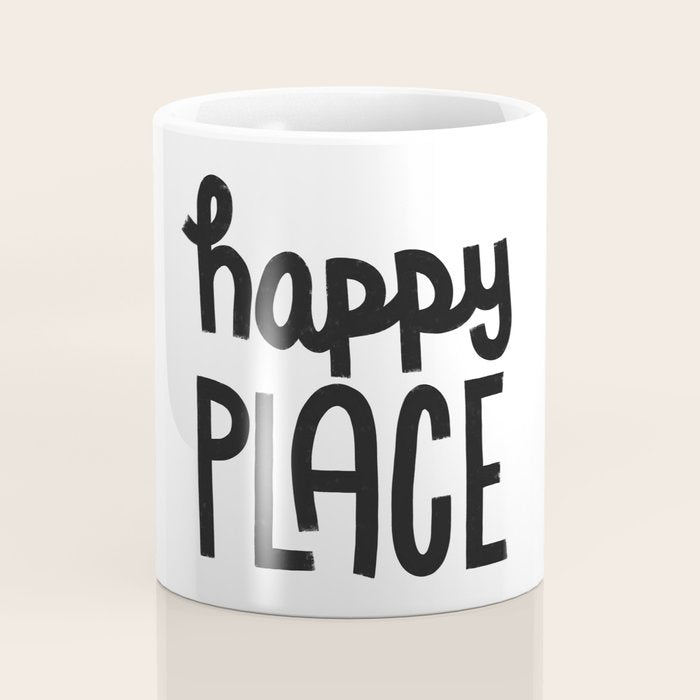 Happy Place x Black and White Coffee Mug Gallery Image 4