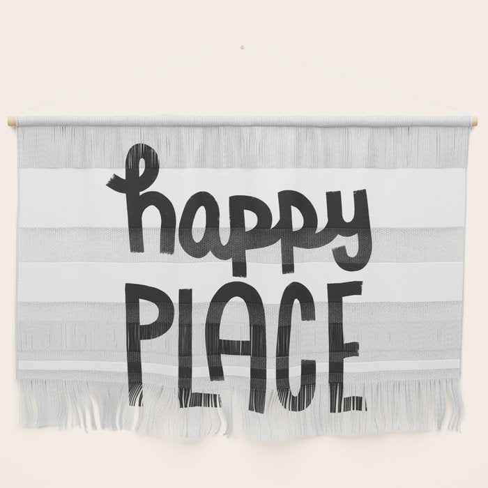 Happy Place x Black and White Wall Hanging Gallery Image 1