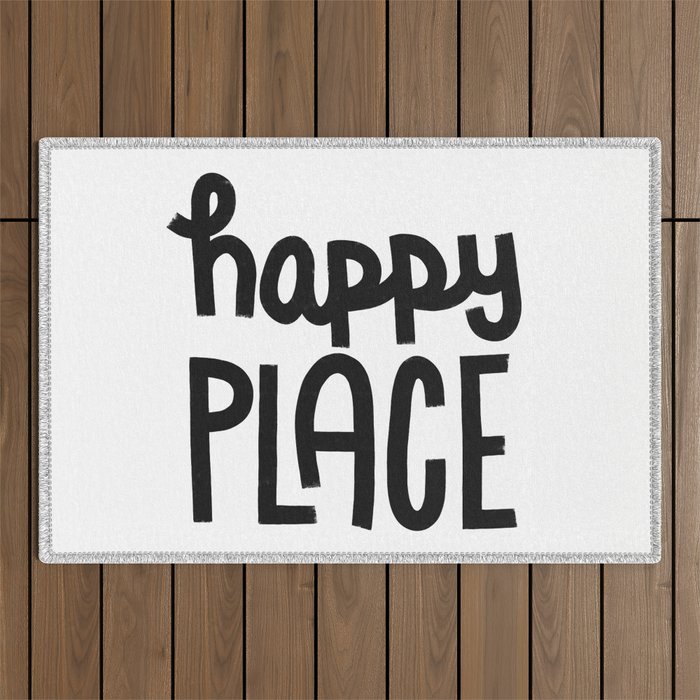 Happy Place x Black and White Outdoor Rug Gallery Image 1