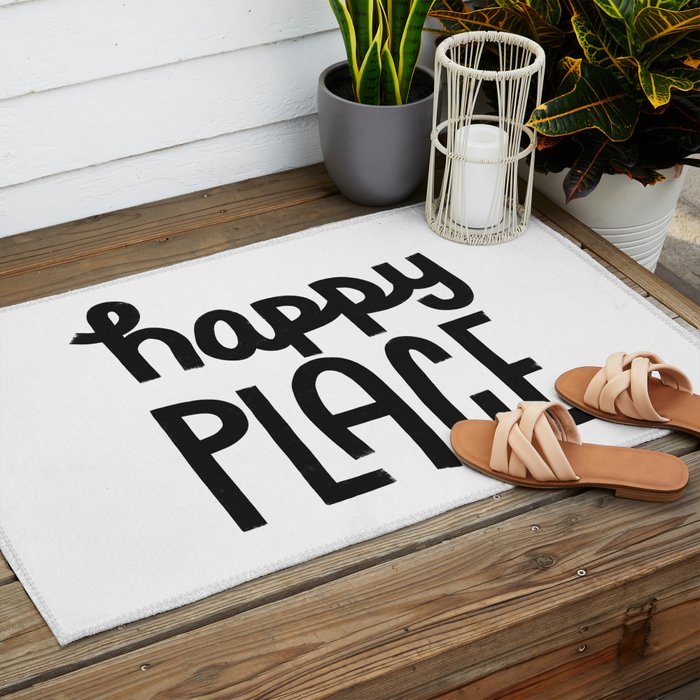 Happy Place x Black and White Outdoor Rug Gallery Image 2