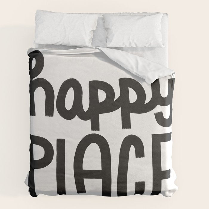 Happy Place x Black and White Duvet Cover