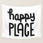 Happy Place x Black and White Wall Tapestry Gallery Image 4