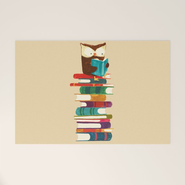 Owl Reading Rainbow Welcome Mat Gallery Image 1