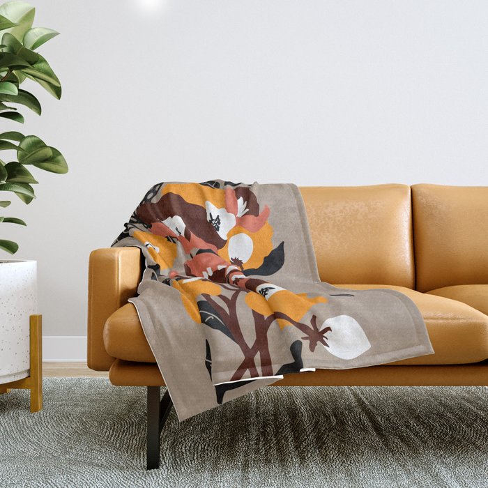 outside in my garden by sun Throw Blanket Gallery Image 1