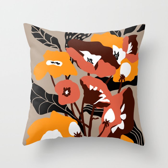 outside in my garden by sun Throw Pillow Gallery Image 1