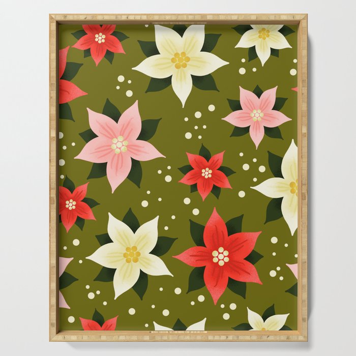 Poinsettia Pattern Serving Tray Gallery Image 1
