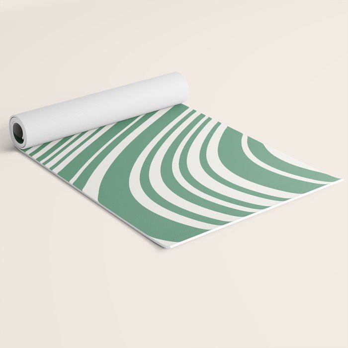 Wavy Stripes XXXIX - Kelly Green Yoga Mat Gallery Image 2