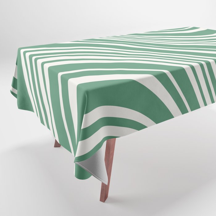Wavy Stripes XXXIX - Kelly Green Tablecloth Gallery Image 1