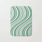Wavy Stripes XXXIX - Kelly Green Bath Mat Gallery Image 1