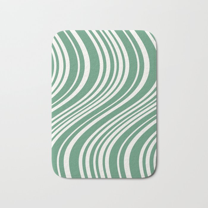 Wavy Stripes XXXIX - Kelly Green Bath Mat Gallery Image 1