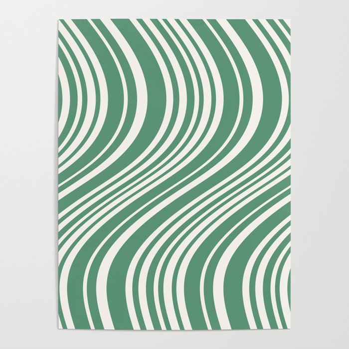 Wavy Stripes XXXIX - Kelly Green Poster Gallery Image 4