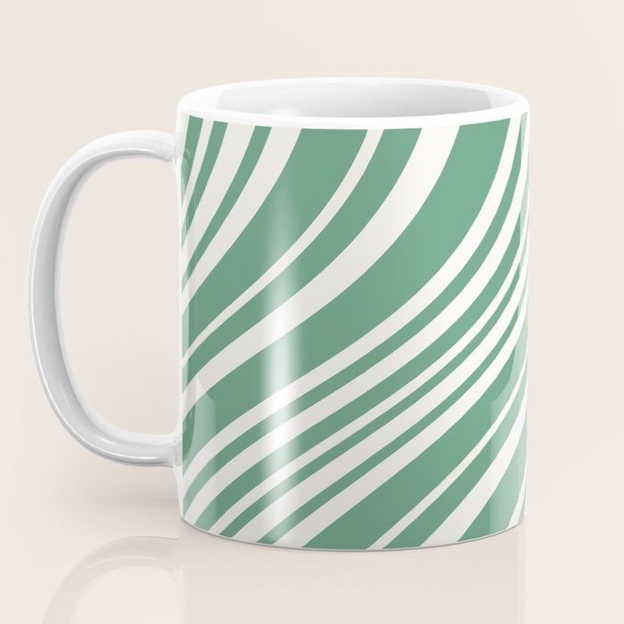 Wavy Stripes XXXIX - Kelly Green Coffee Mug Gallery Image 3