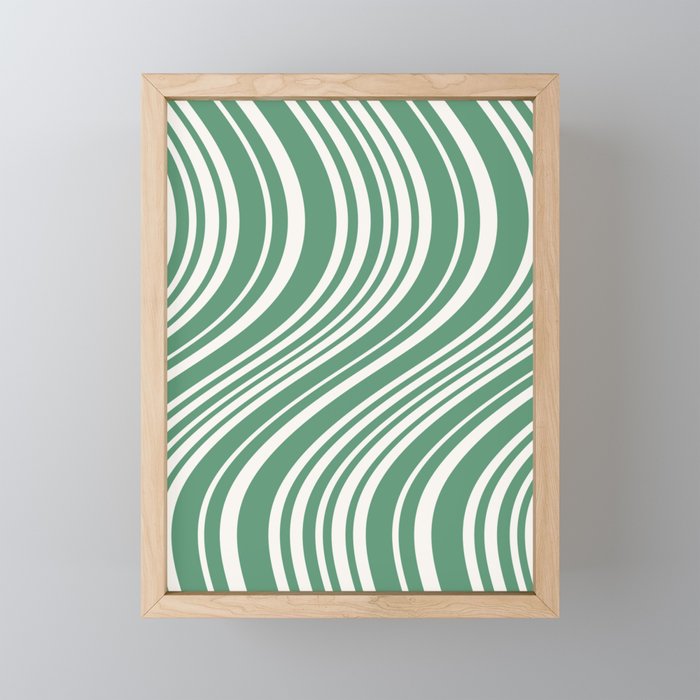 Wavy Stripes XXXIX - Kelly Green Mini Art Print Gallery Image 1