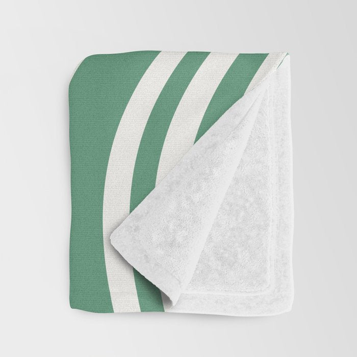 Wavy Stripes XXXIX - Kelly Green Throw Blanket Gallery Image 3