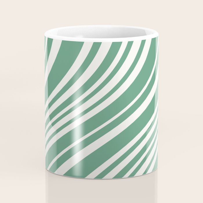 Wavy Stripes XXXIX - Kelly Green Coffee Mug Gallery Image 4