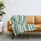 Wavy Stripes XXXIX - Kelly Green Throw Blanket Gallery Image 1