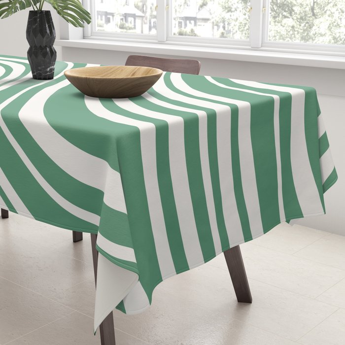 Wavy Stripes XXXIX - Kelly Green Tablecloth Gallery Image 3