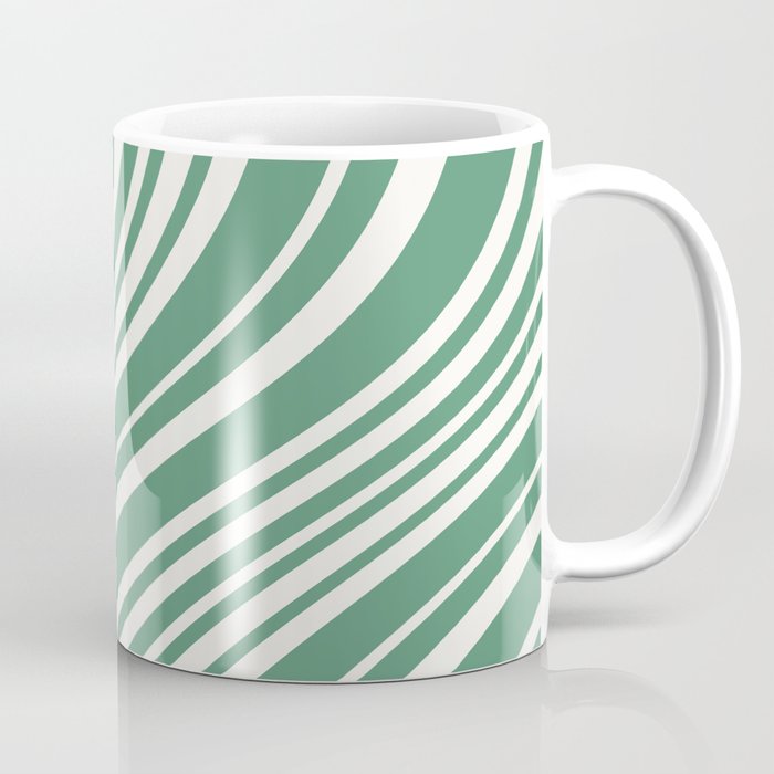 Wavy Stripes XXXIX - Kelly Green Coffee Mug Gallery Image 1