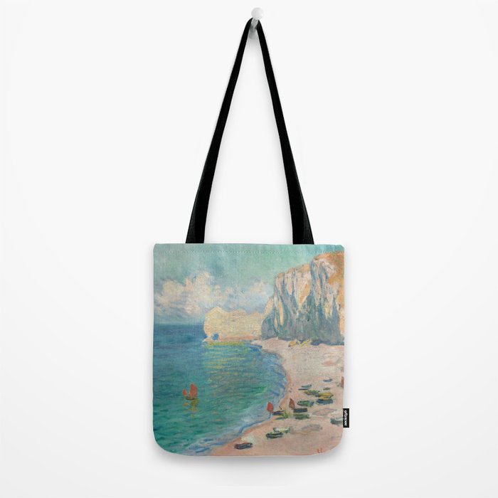 Etretat, The Beach and the Falaise d'Amont by Claude Monet Tote Bag Gallery Image 2