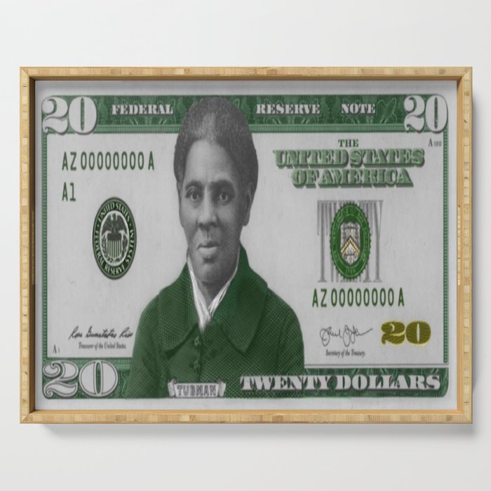 Proposed African American Icon Harriet Tubman Single U.S. Mint 20 Dollar bill Serving Tray Gallery Image 1
