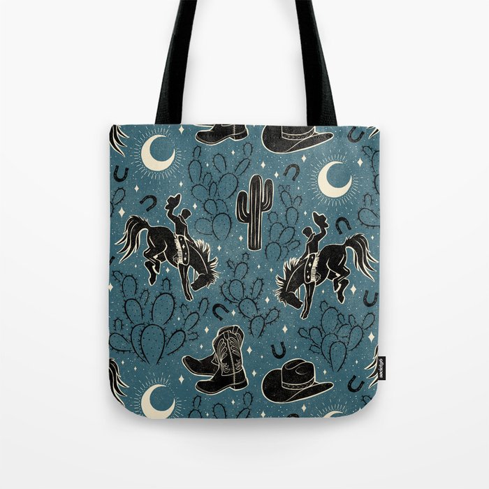 Cowboys and Cacti - midnight Tote Bag Gallery Image 1