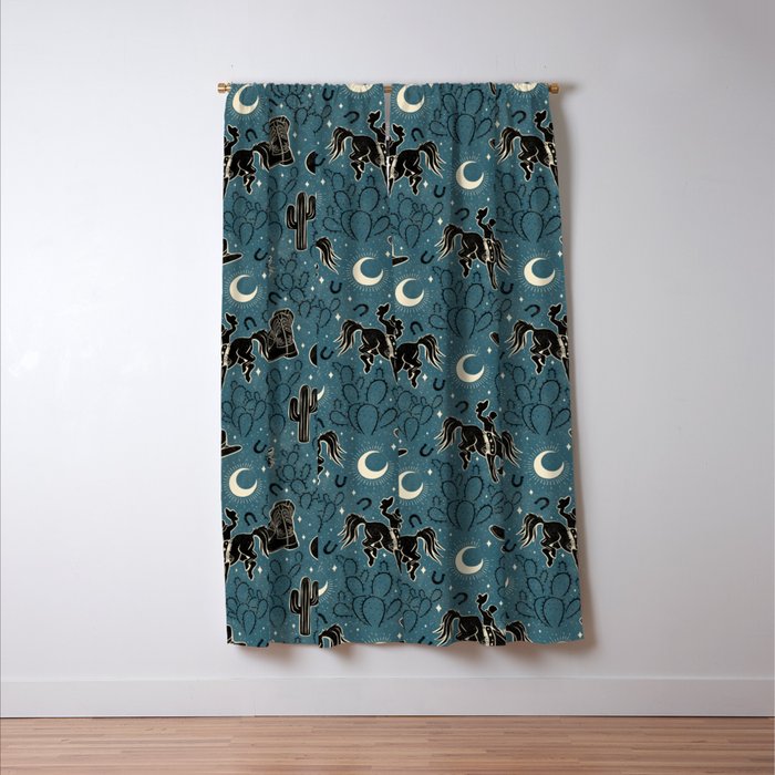 Cowboys and Cacti - midnight Window Curtain Gallery Image 3