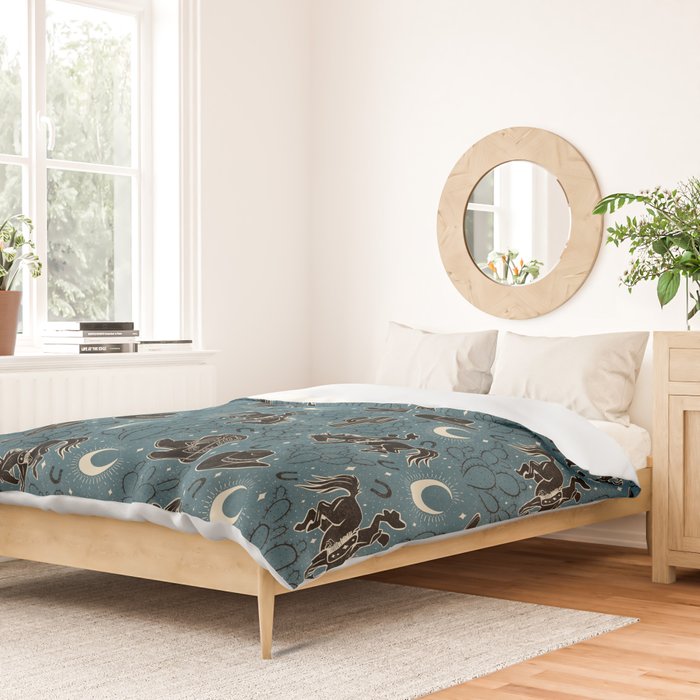 Cowboys and Cacti - midnight Duvet Cover Gallery Image 2