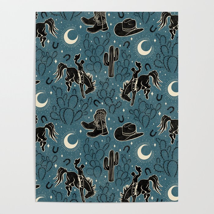 Cowboys and Cacti - midnight Poster Gallery Image 4