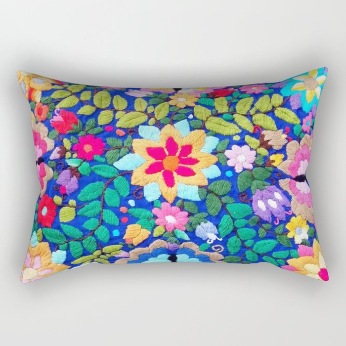 mexican embroidery Rectangular Pillow Gallery Image 2