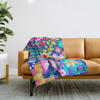 mexican embroidery Throw Blanket Gallery Image 1