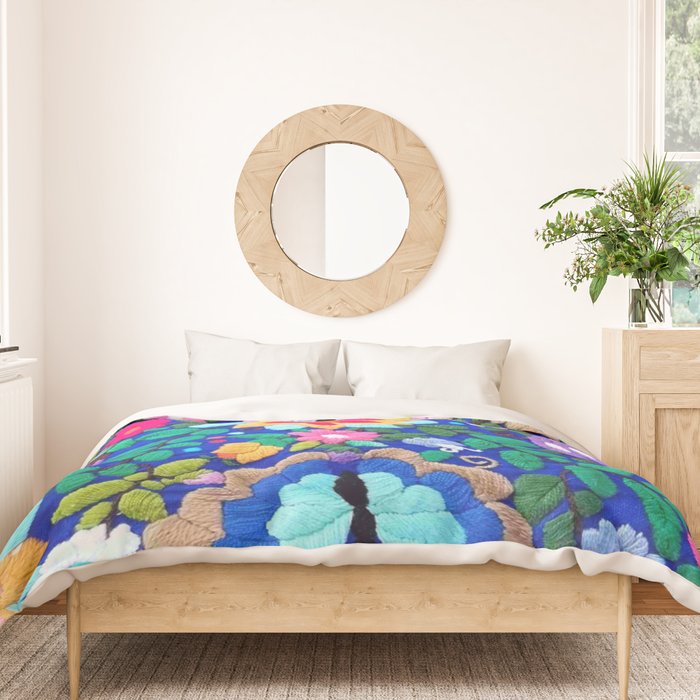 mexican embroidery Duvet Cover Gallery Image 3