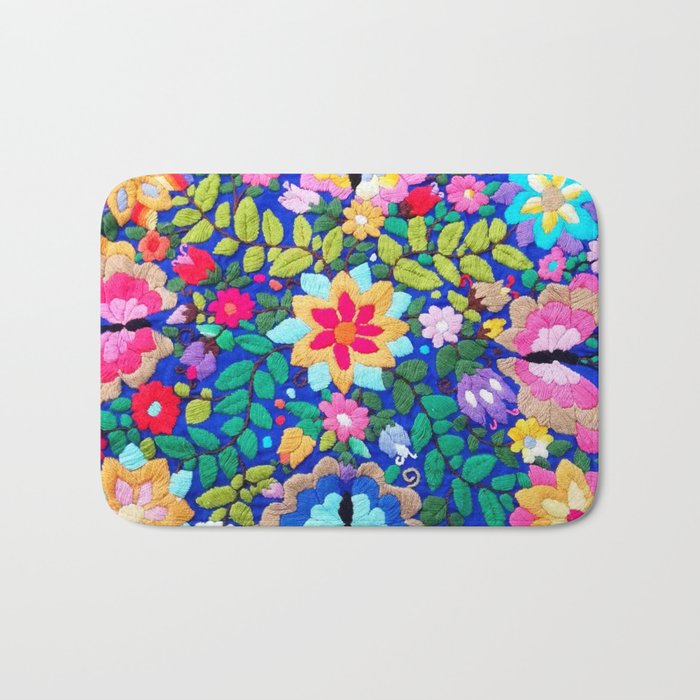 mexican embroidery Bath Mat Gallery Image 1