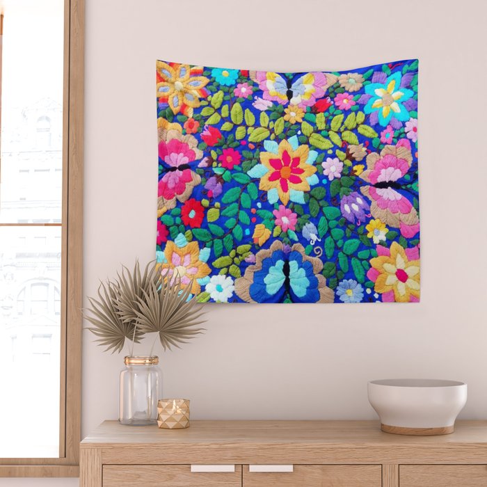 mexican embroidery Wall Tapestry Gallery Image 2