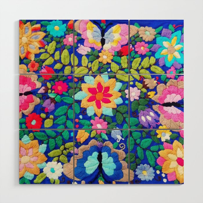 mexican embroidery Wood Wall Art Gallery Image 1