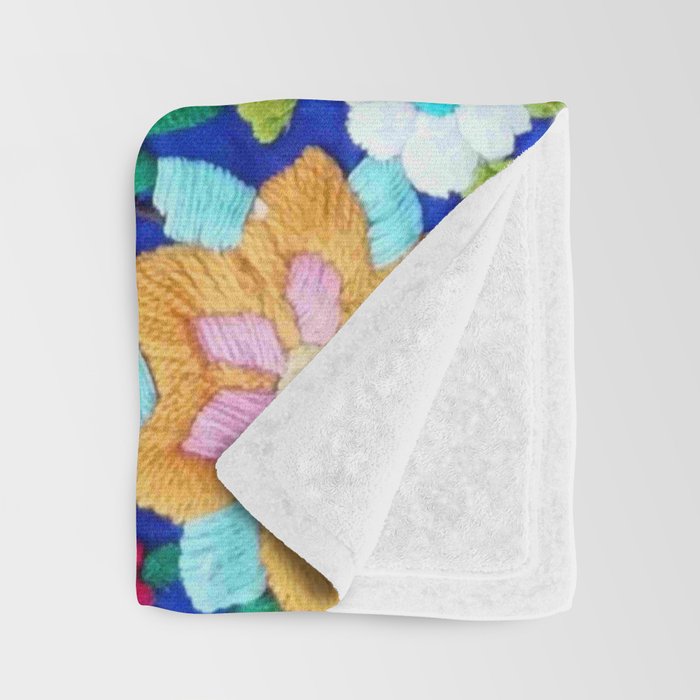 mexican embroidery Throw Blanket Gallery Image 3