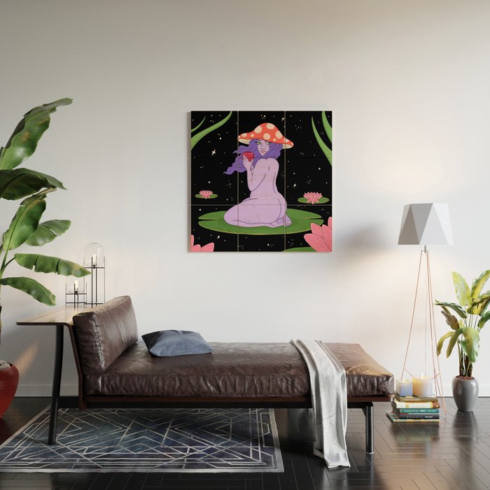 Mushroom Wood Wall Art Gallery Image 2