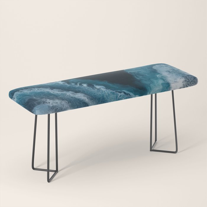 Aerial Ocean Waves - Coastal Wall Art Photography Bench Gallery Image 1