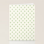 Midcentury Stars and Dots Pattern in Light Sage Green and Cream Stationery Card Gallery Image 2