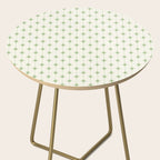 Midcentury Stars and Dots Pattern in Light Sage Green and Cream Side Table Gallery Image 2